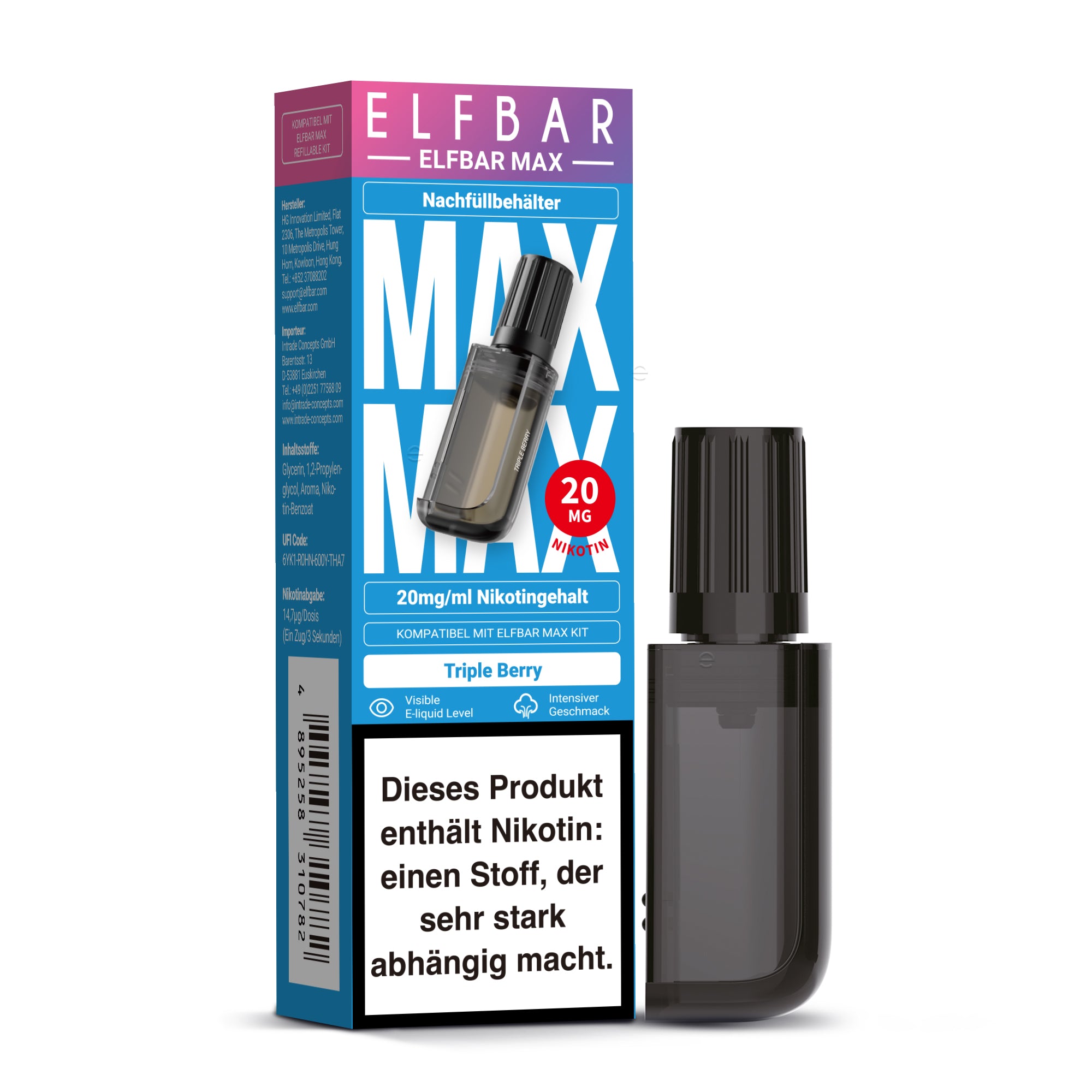 Elfbar Max Refill Container Triple Berry 20mg Nikotin 10ml Liquid