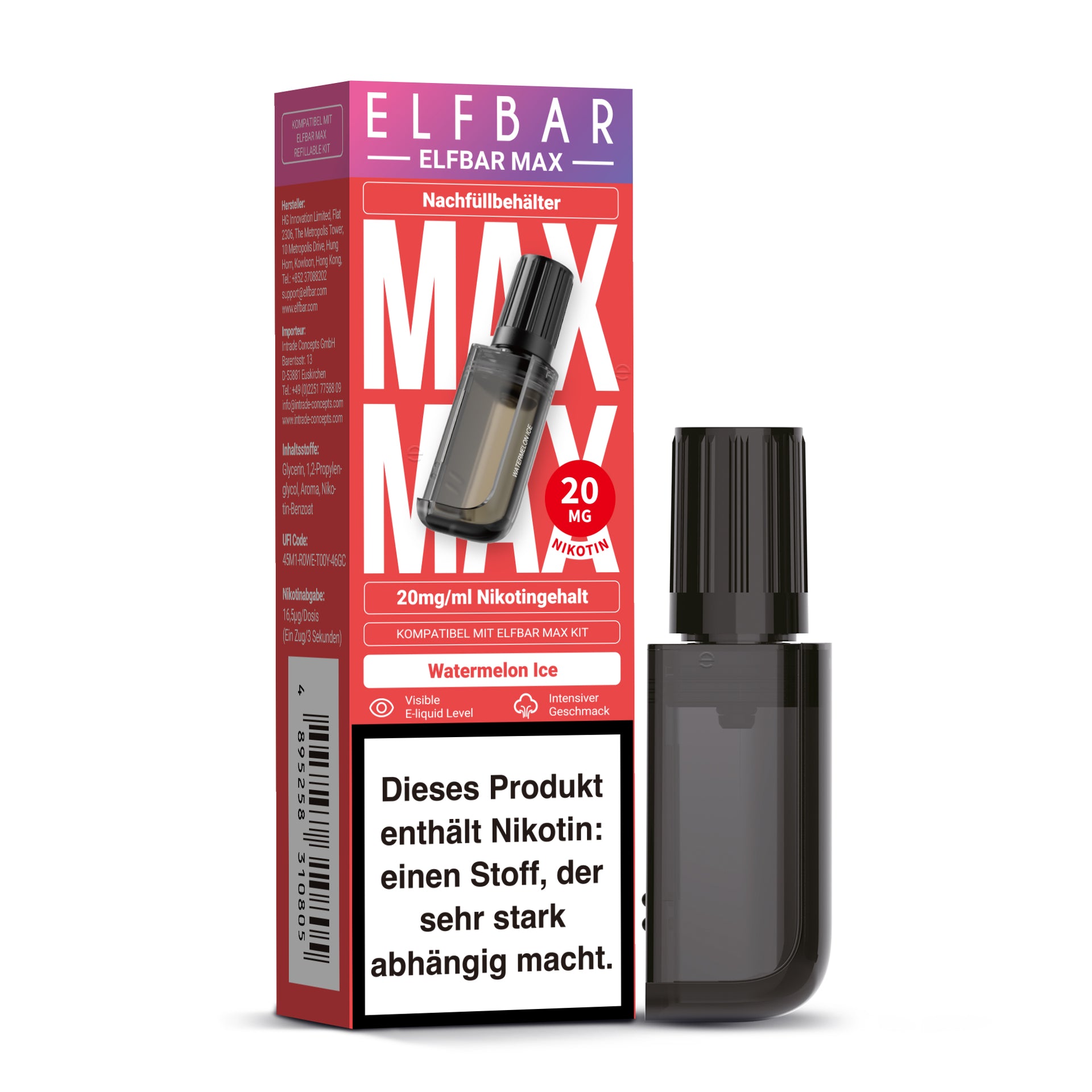 Elfbar Max Refill Container Watermelon Ice 20mg Nikotin 10ml Liquid