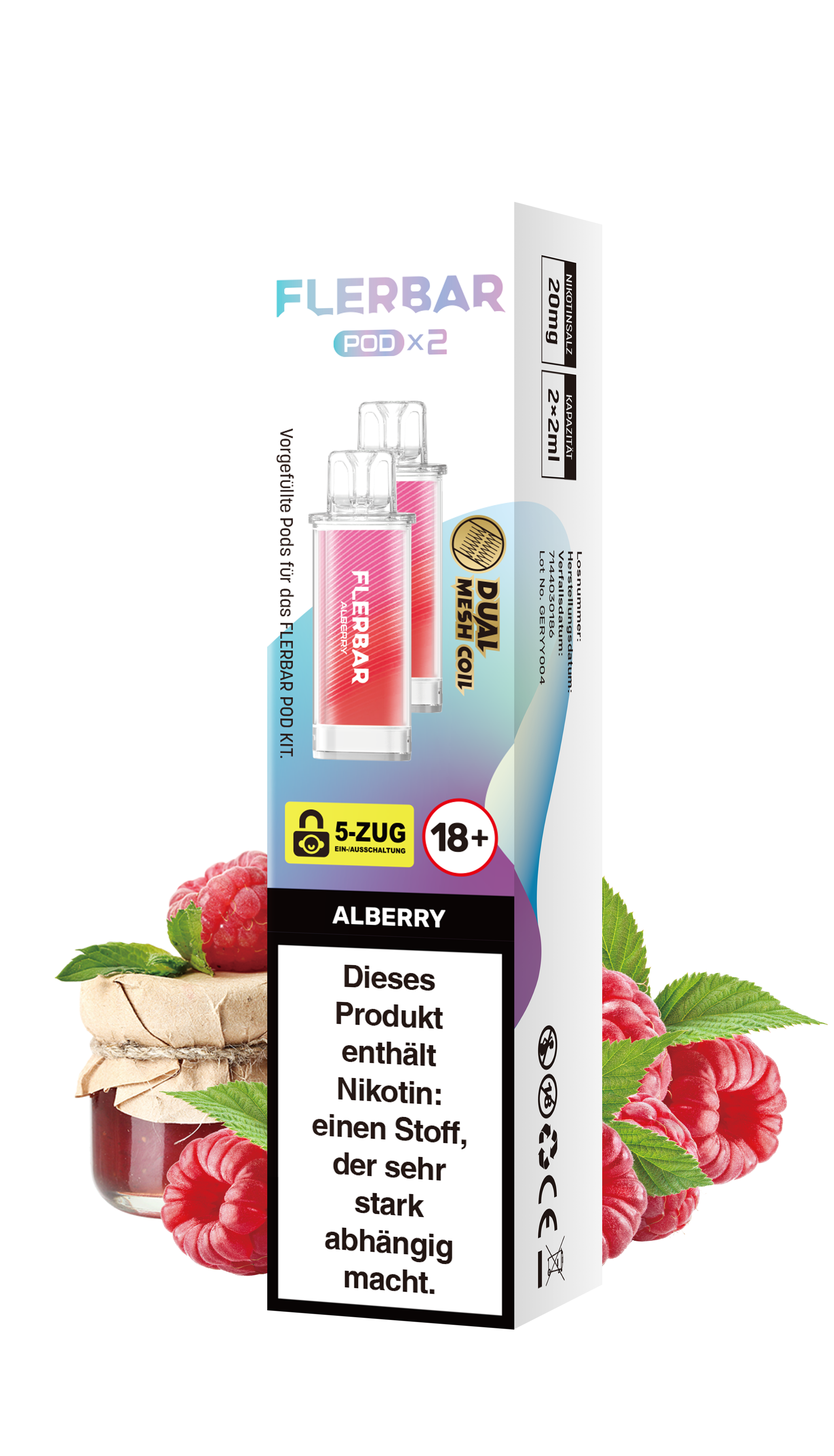 Flerbar Prefilled Pod Alberry 20mg Nikotin 600