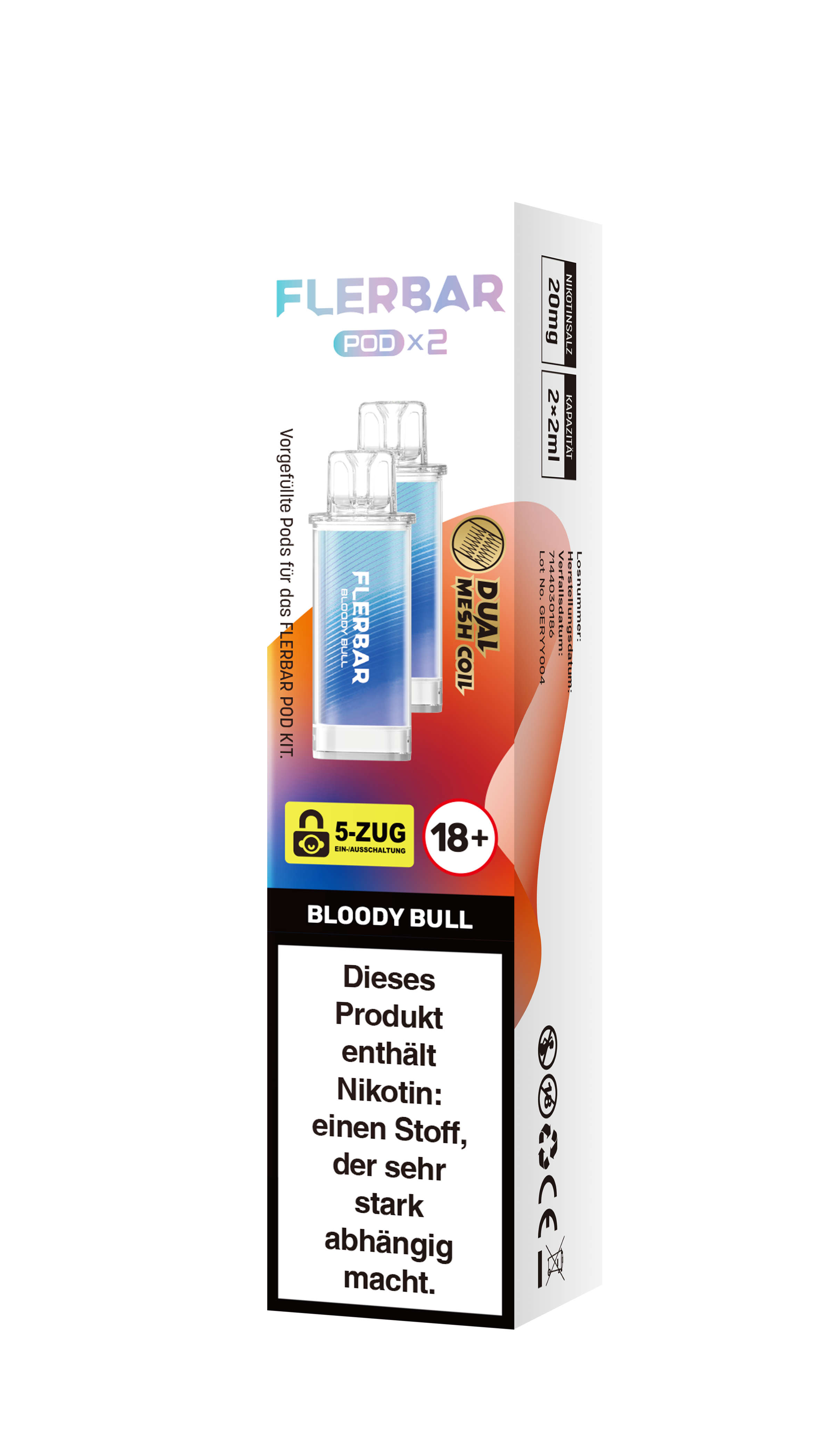 Flerbar Prefilled Pod Bloody Bull 20mg Nikotin 600