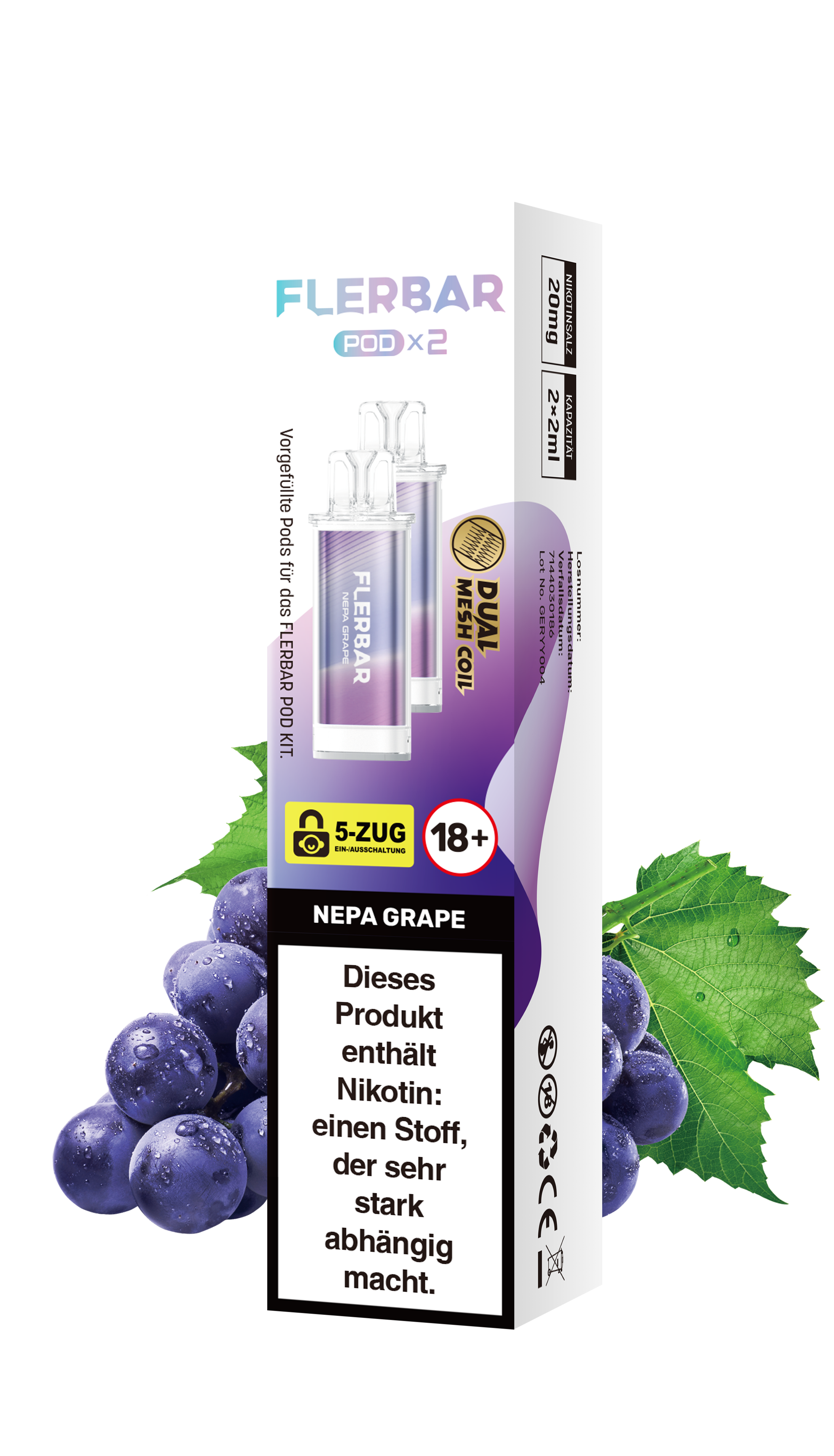 Flerbar Prefilled Pod Nepa Grape 20mg Nikotin 600