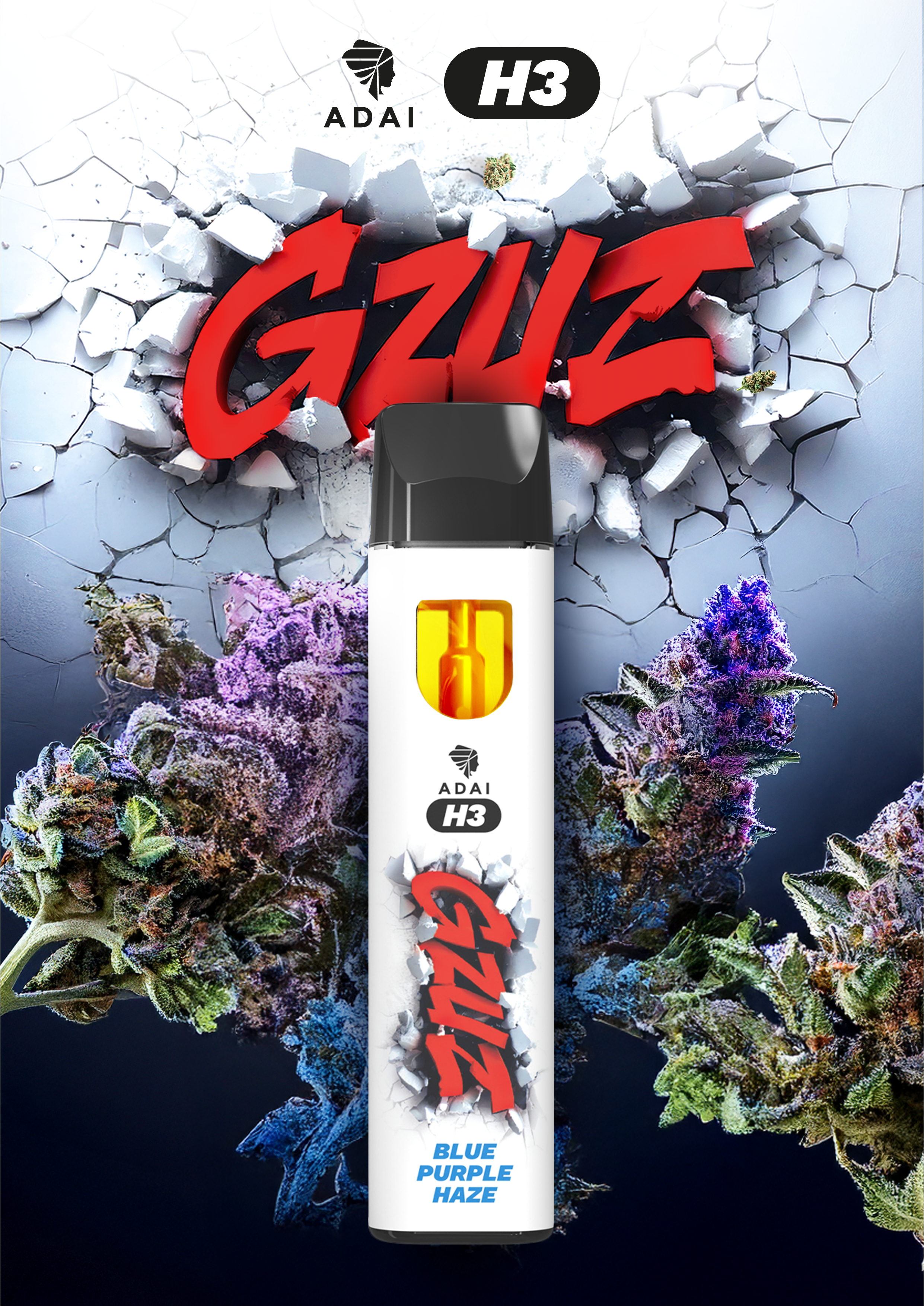 GZUZ H3 Superior Blend Vaporizer Blue Purple Haze