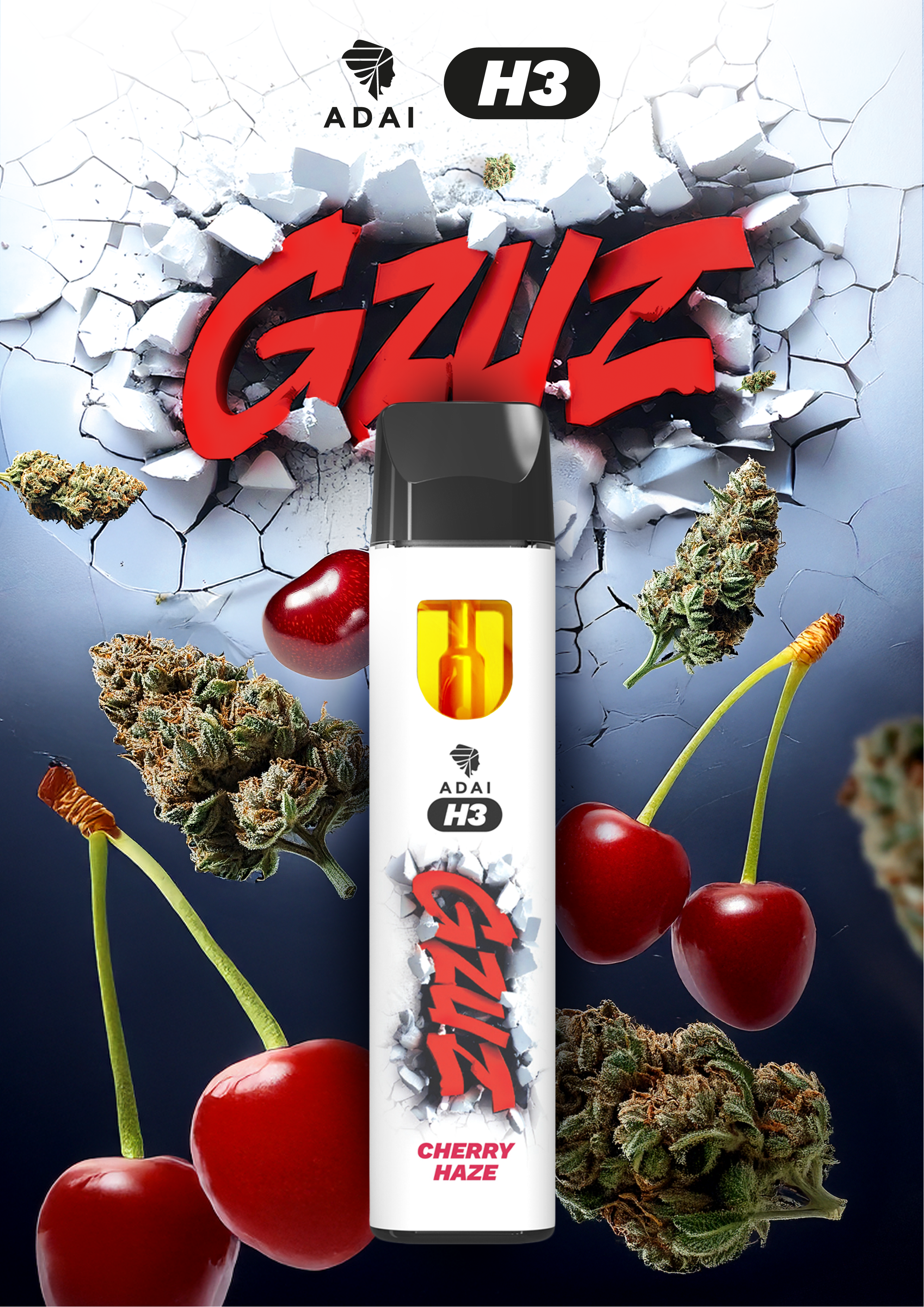 GZUZ H3 Superior Blend Vaporizer Cherry Haze