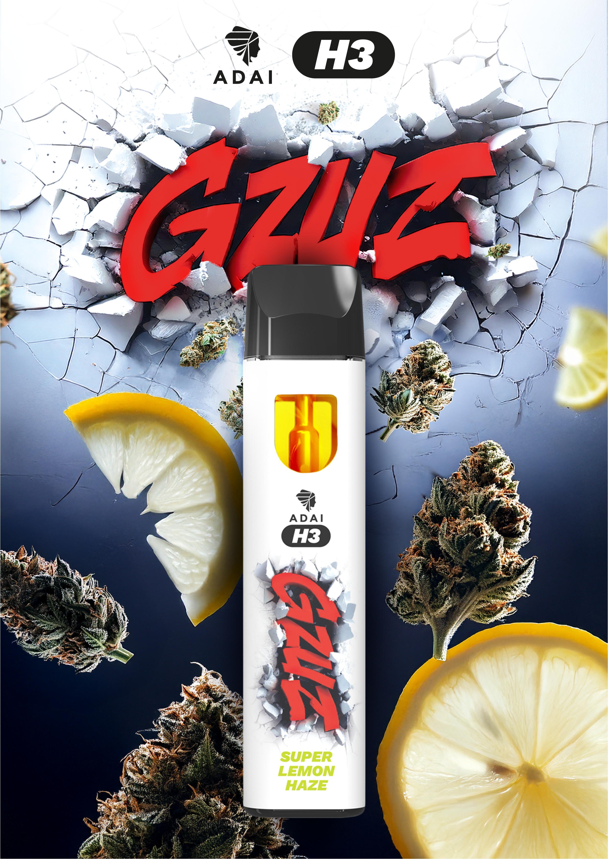 GZUZ H3 Superior Blend Vaporizer Super Lemon Haze