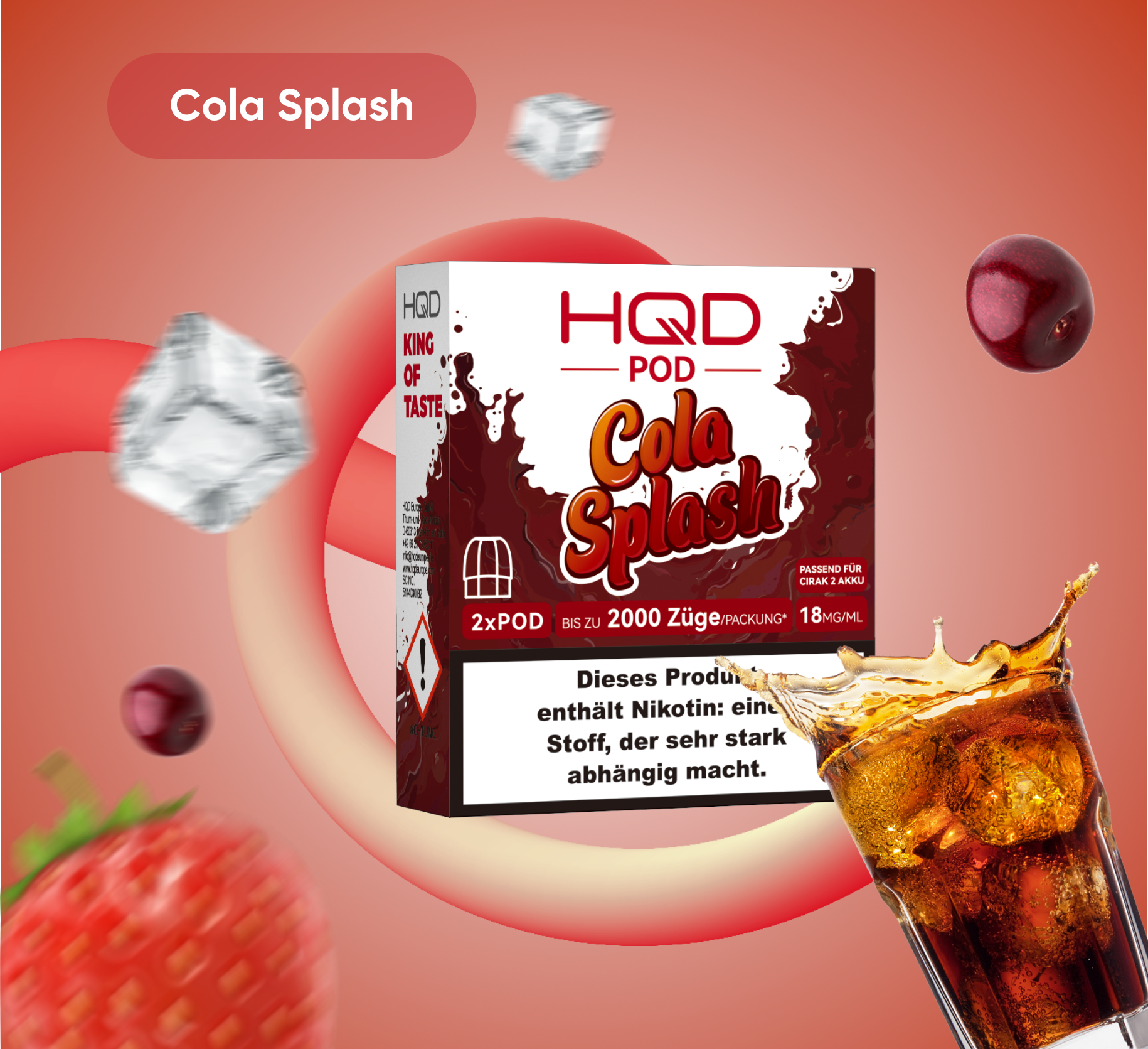 HQD Cirak 2 Pod Cola Splash 18mg Nikotin 1200