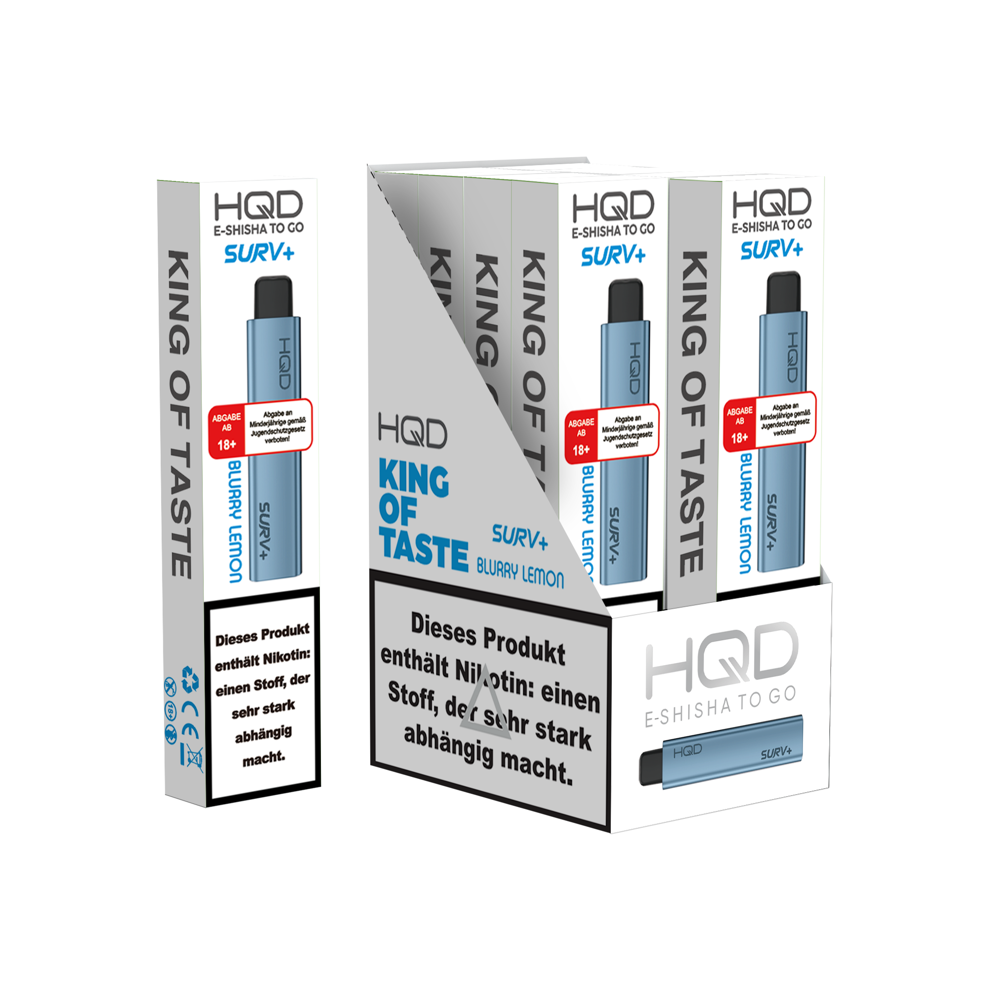E-Zigarette HQD Surv+ BLURRY LEMON 18mg Nikotin 600