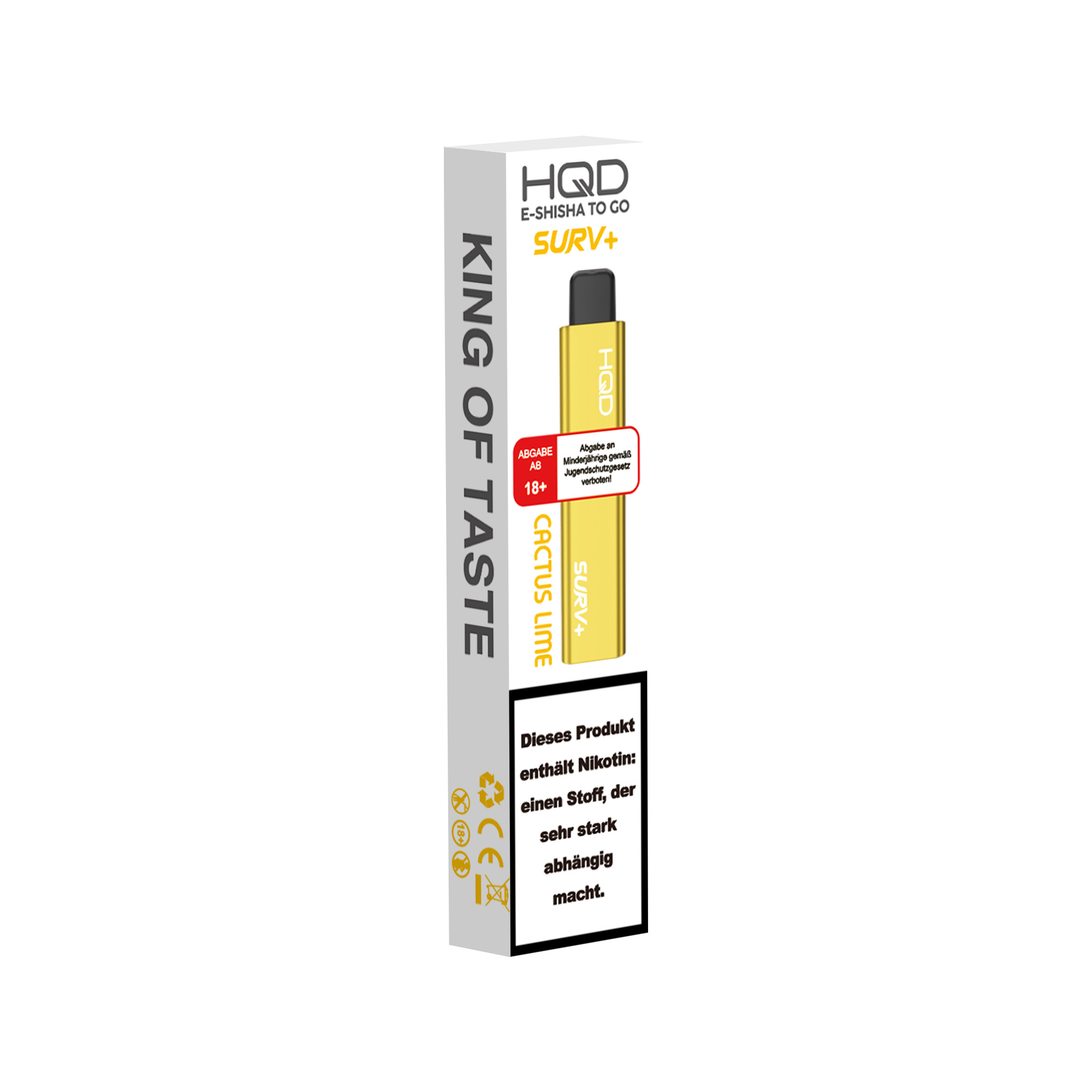 E-Zigarette HQD Surv+ CACTUS LIME 18mg Nikotin 600