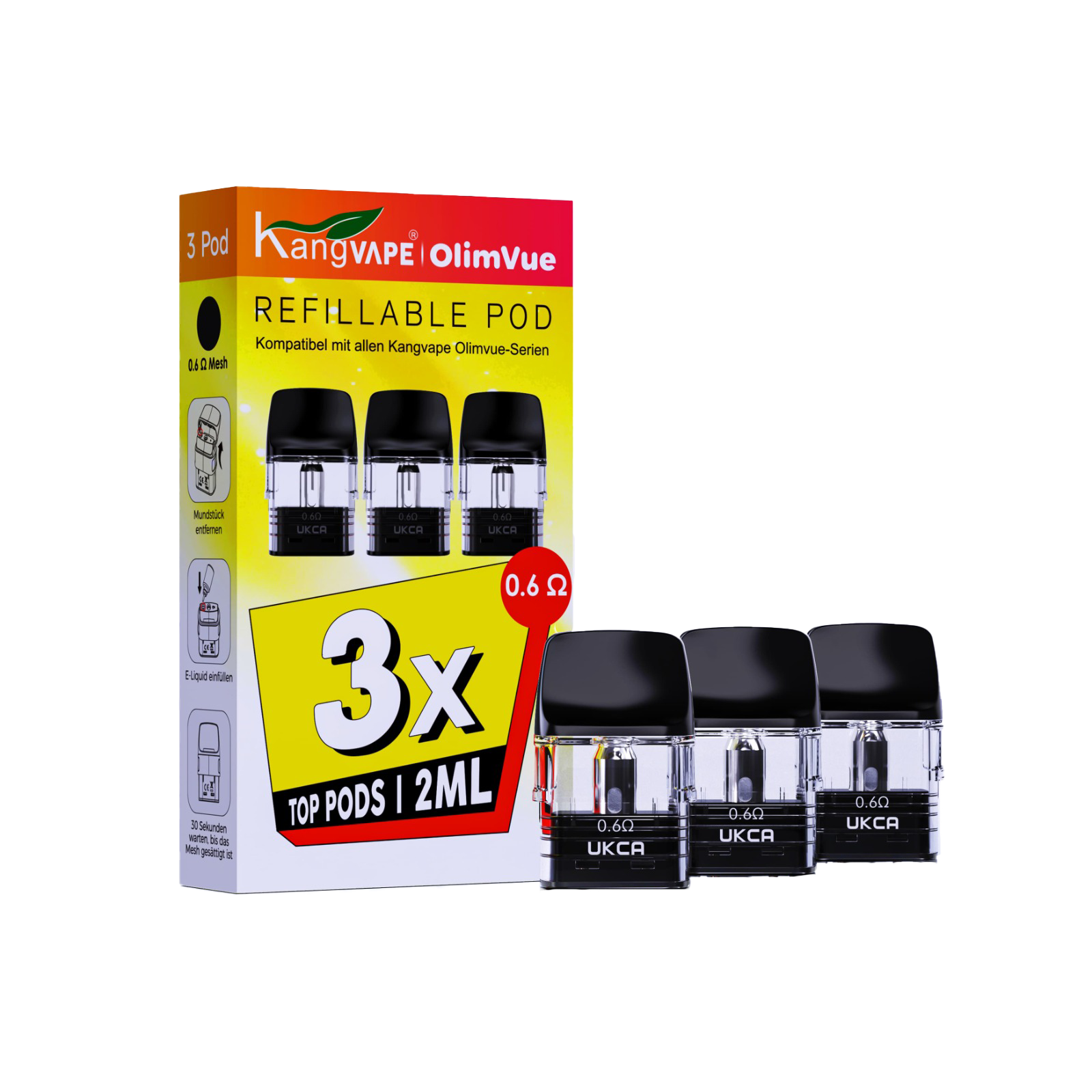 Kangvape Olimvue Refillable Pod 3er Pack 2ml 0.6