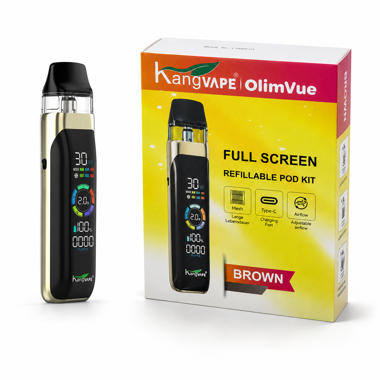 Kangvape Olimvue Refillable Pod Kit Brown