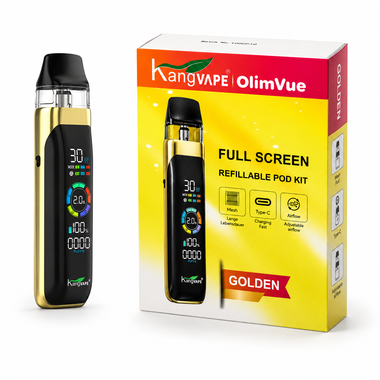 Kangvape Olimvue Refillable Pod Kit Golden