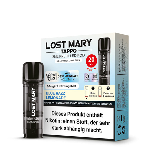 Lost Mary Tappo Pods Blue Razz Lemonade 20mg Nikotin
