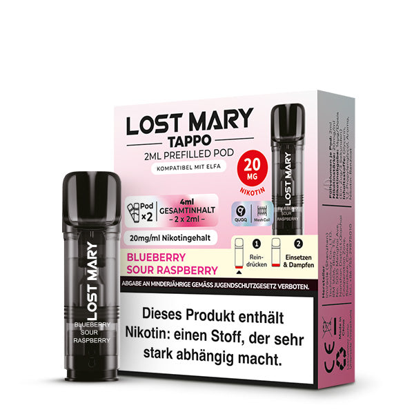 Lost Mary Tappo Pods Blueberry Sour Raspberry 20mg Nikotin