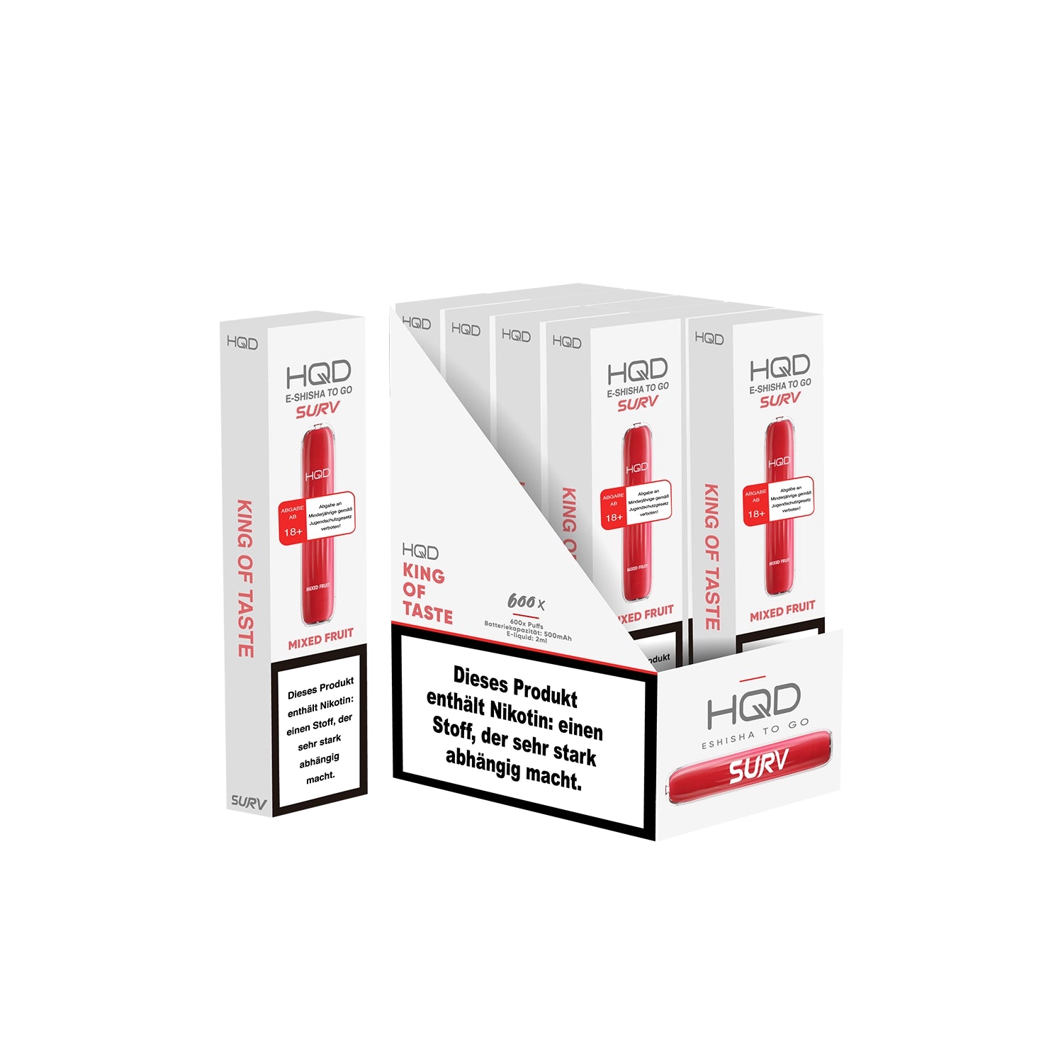 E-Zigarette HQD Surv MIXED FRUIT 18mg Nikotin 600