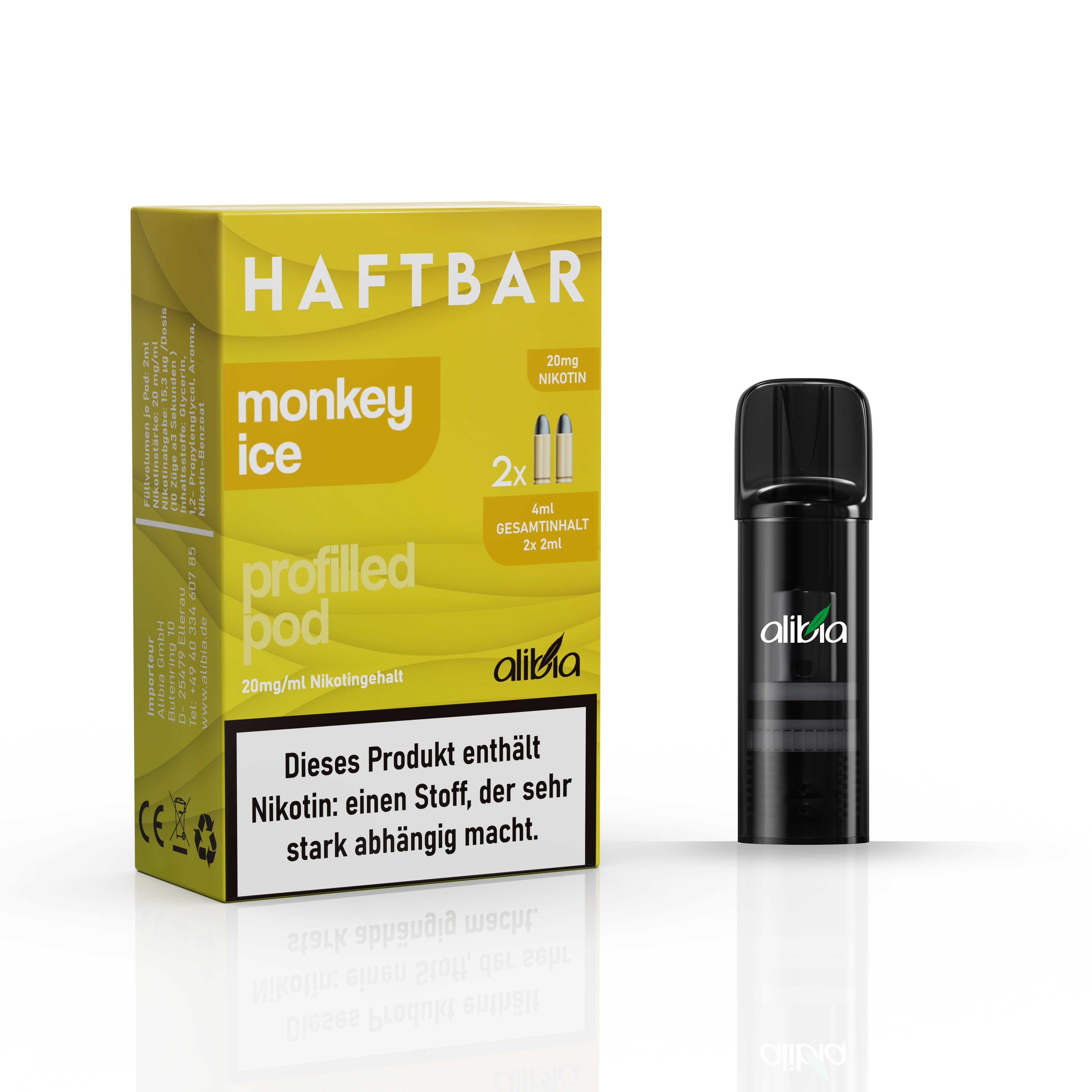 Haftbar 2er Pack Prefilled Pod 20mg Nikotin 600 Monkey Ice