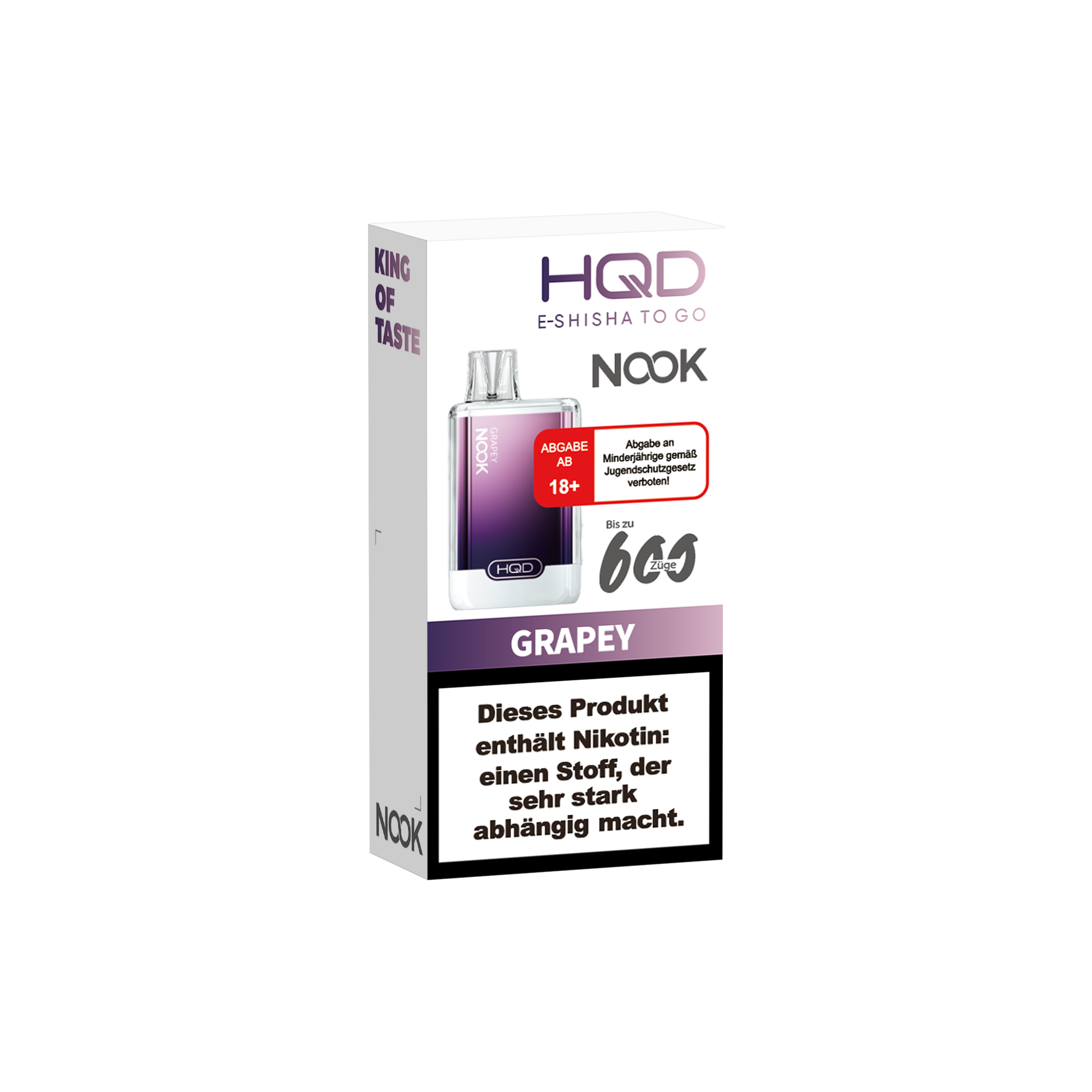 E-Zigarette HQD Nook GRAPEY 18mg Nikotin 600