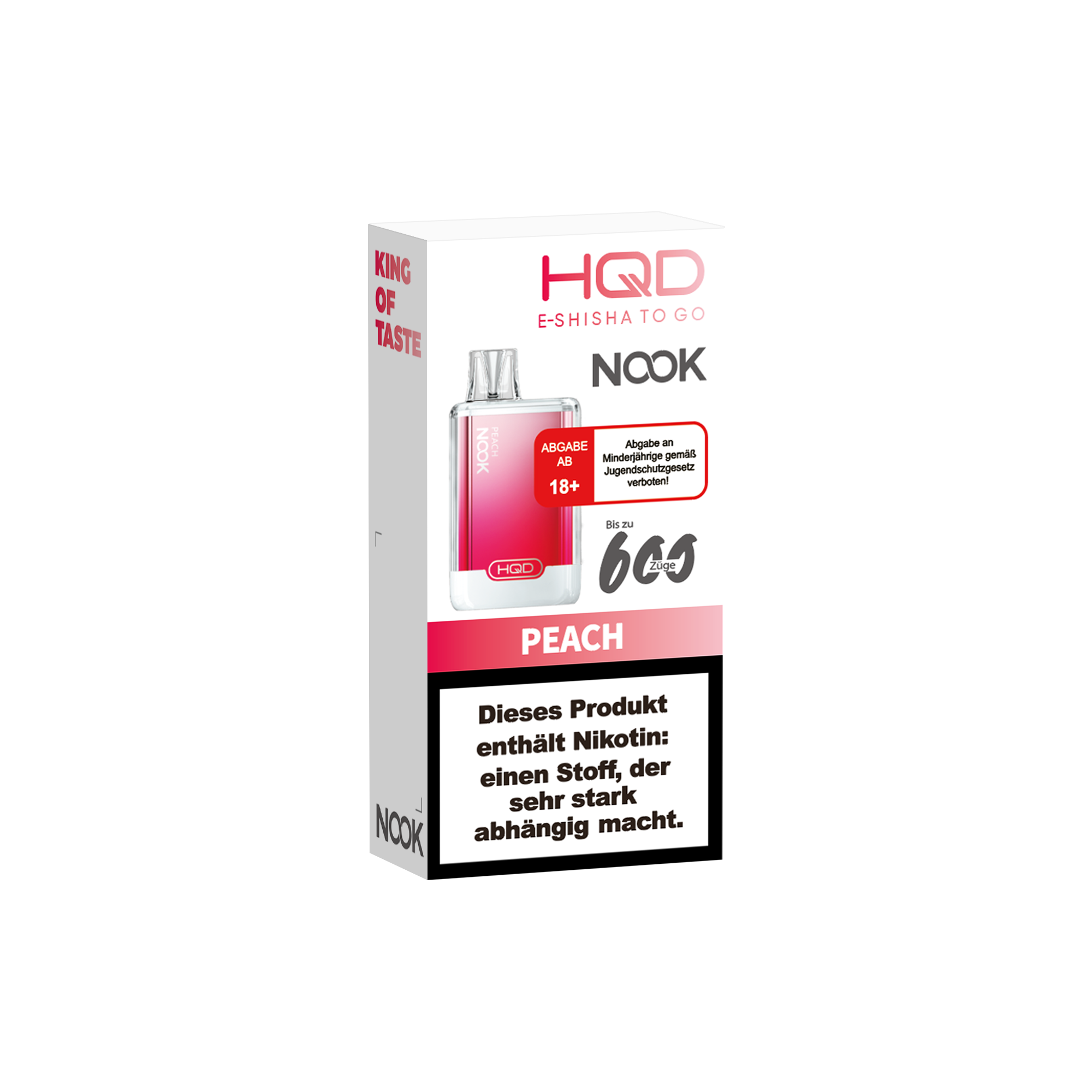 E-Zigarette HQD Nook PEACH 18mg Nikotin 600