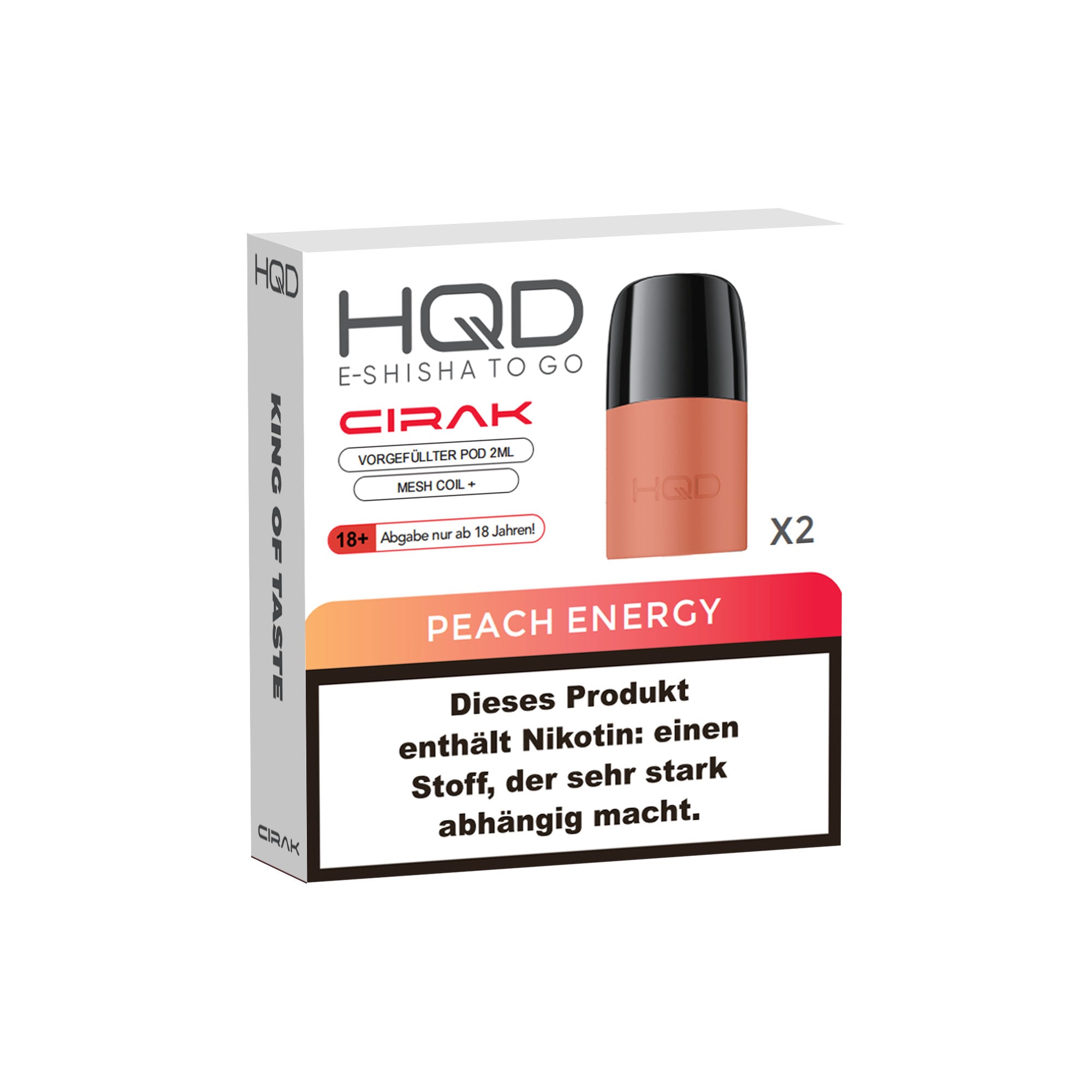 E-Zigarette HQD Cirak Pod Peach Energy 18mg Nikotin 600