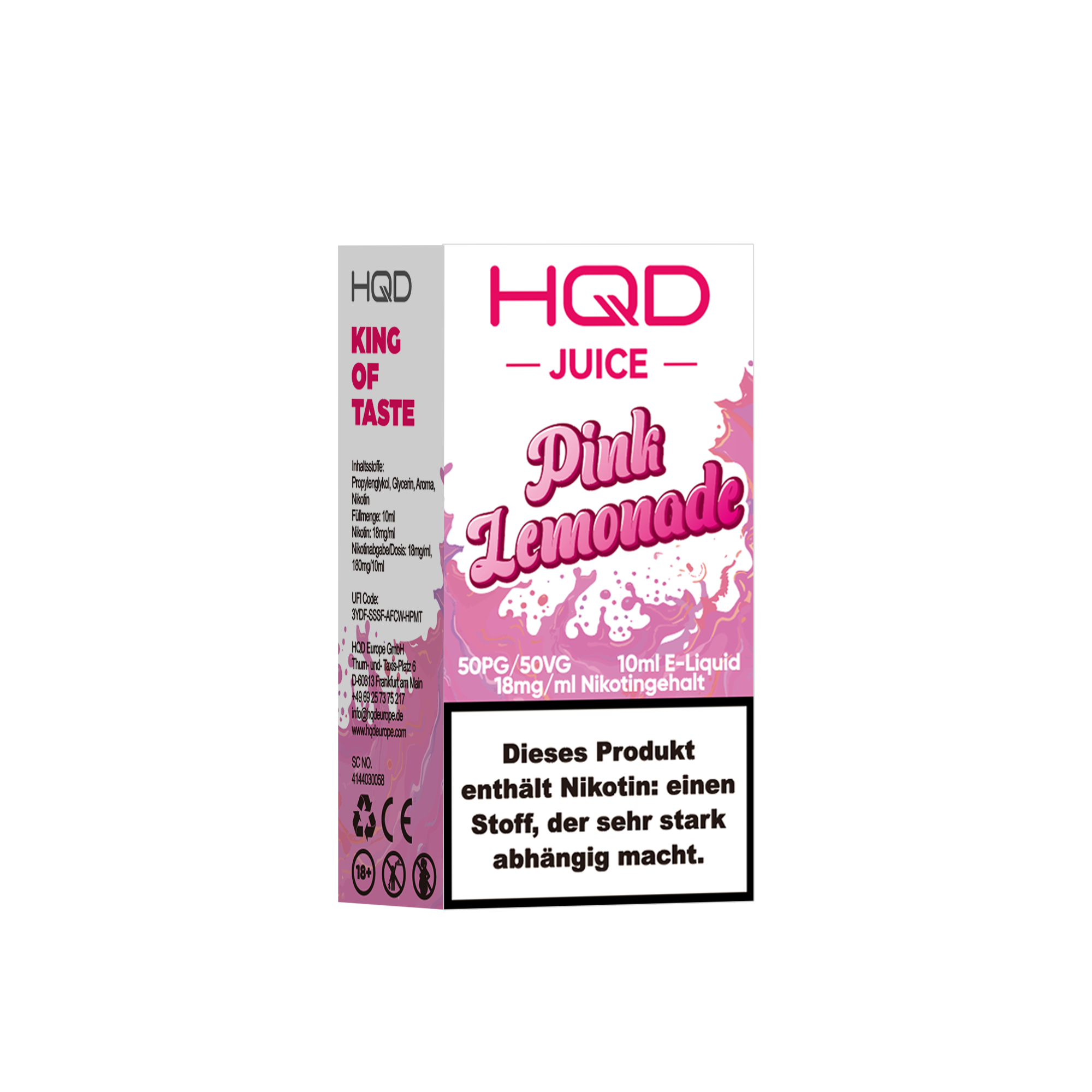 HQD Juice Pink Lemonade 10ml Liquid 18mg Nikotin