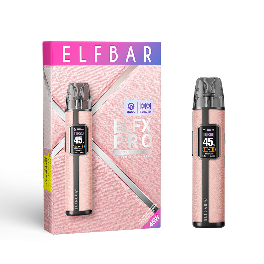 Elfbar ELFX PRO Classic Edition Refillable Dual Mesh Pod Kit PINK 1 2 elfbar-elfx-pro-classic-edition-refillable-dual-mesh-pod-kit-pink-1-2