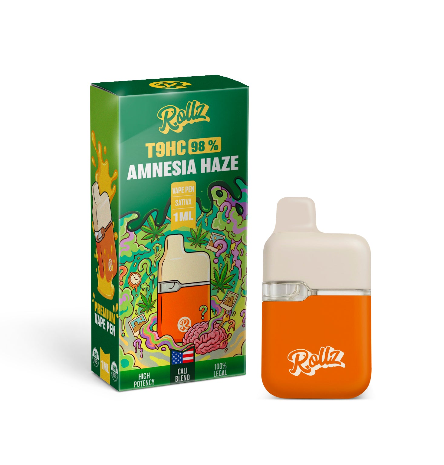 ROLLZ T9HC 98% Vape Amnesia Haze 1ml