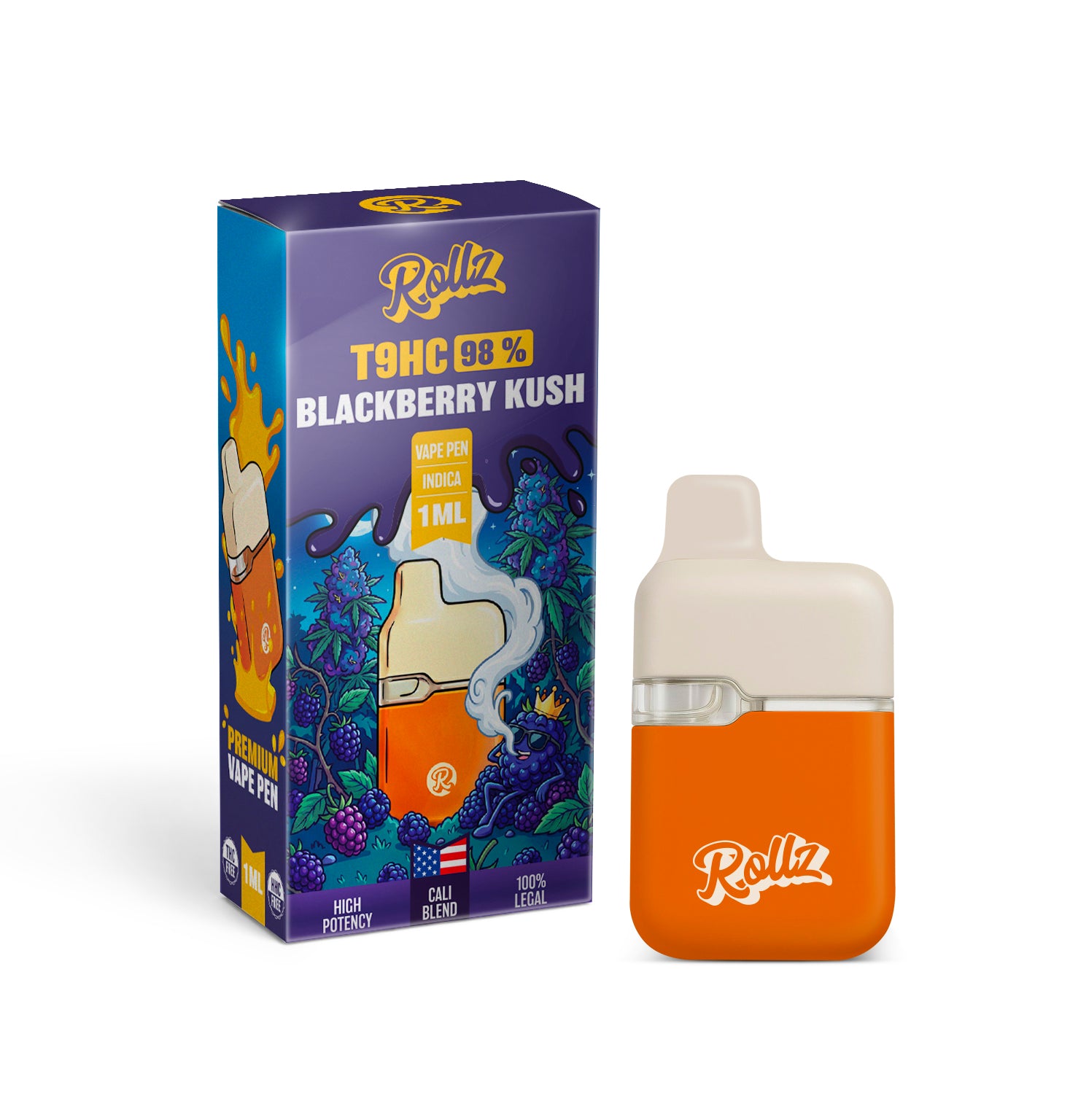 ROLLZ T9HC 98% Vape Blackberry Kush 1ml
