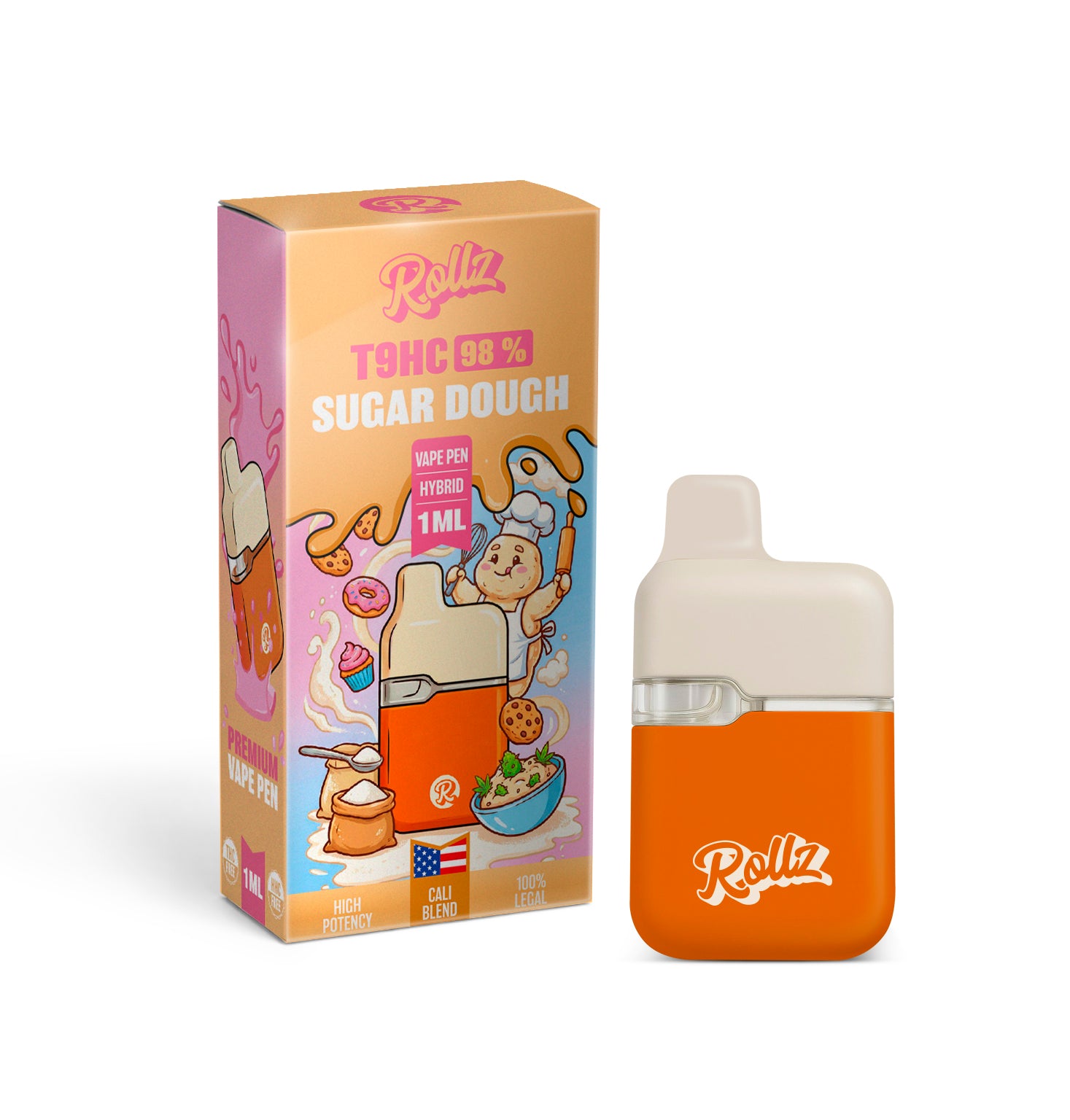 ROLLZ T9HC 98% Vape Sugar Dough 1ml