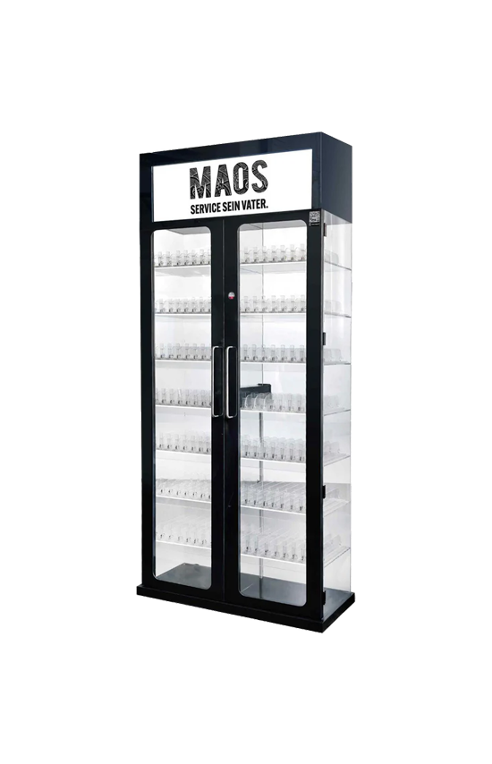 Double Vitrine (Schwarz) mit integriertem TV-Bildschirm